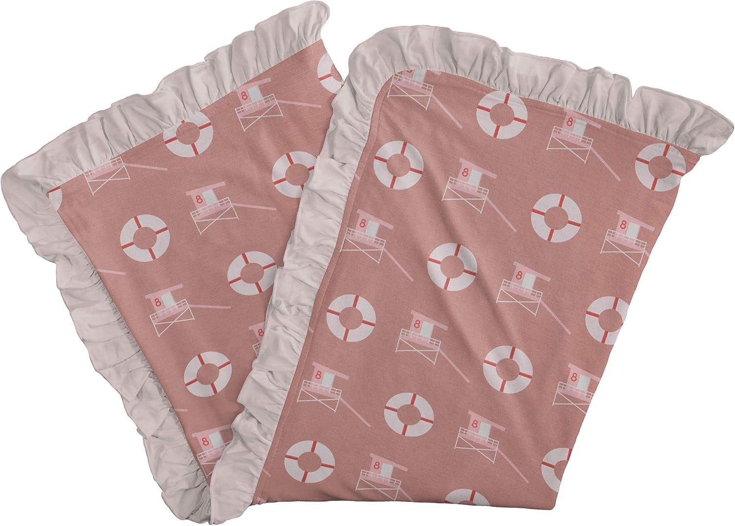 double stroller blanket Kickee Pants Print Ruffle Stroller Blanket