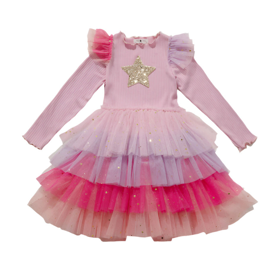 Petite Hailey Pink Mila Layered Tutu Dress Petite Hailey Pink Mila Layered Tutu Dress