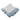 A Soft Idea White Jersey Knitted Ruffle Blanket with Blue Trim