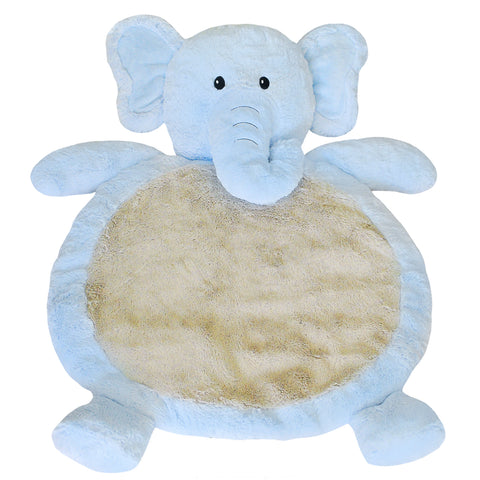 Personalized Blue Elephant Tummy Time Mat