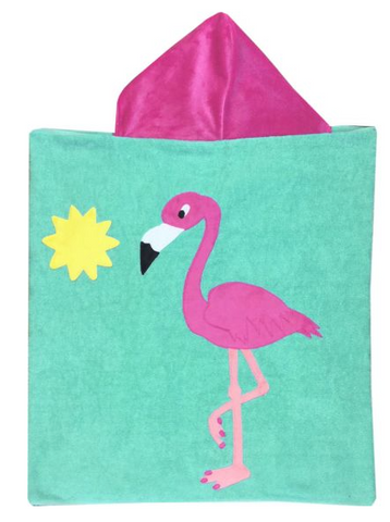Flamingo Luxe Terry  Hooded Towel