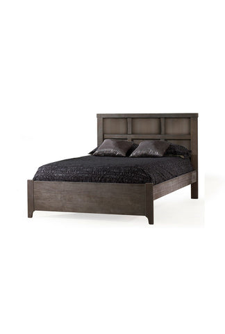 Rustico Double Bed 54″ (low profile footboard) with Linen Weave Upholstered Headboard Panel